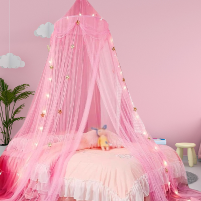 Ciel de Lit Bébé Fille│Rosélia™-rose_dans_une_chambre_de_bebe_rose