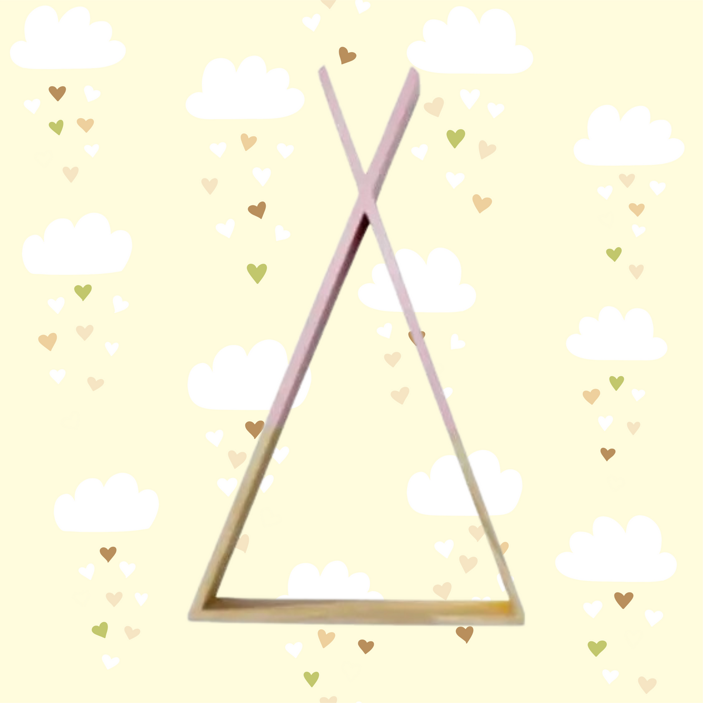 Gros plan sur l'Etagere Enfant en Bois│MiniTipi™-Rose
