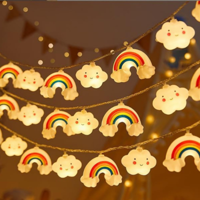Guirlande Lumineuse Led Chambre Enfant en forme de nuage et arc en ciel
