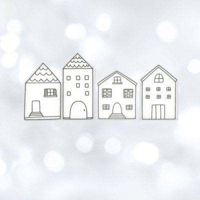 Gros plan sur le Tour de Lit Modulable - Village Magique™ blanc et noir