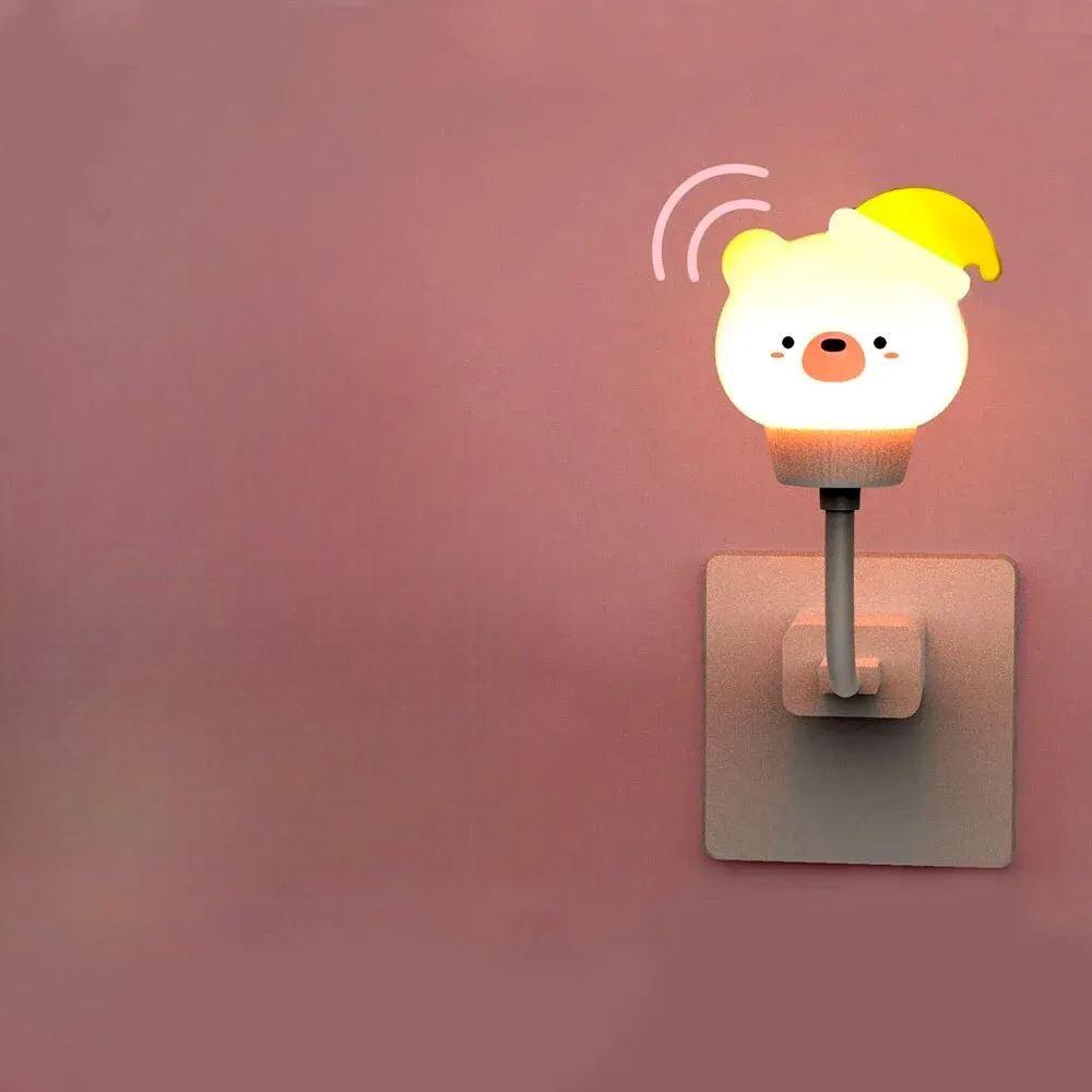 VEILLEUSE BEBE LED OURS - GrizDream™sur fond couleur brique