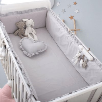 Image collection - Tour de lit bébé gris dans une chambre bébé