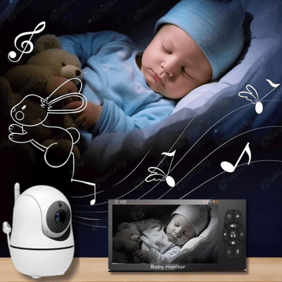 Vue infrarouge de bébé dormant paisiblement dans son berceau sous la sur veillance de la CAMERA DE SURVEILLANCE SANS FIL - BabyGuard™