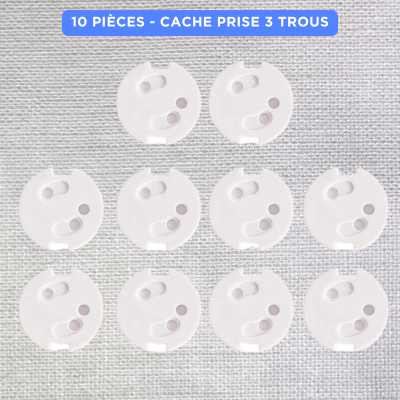 Presentation d'un lot de 10 Cache Prise⎢BébéProtect™ 3 Trous