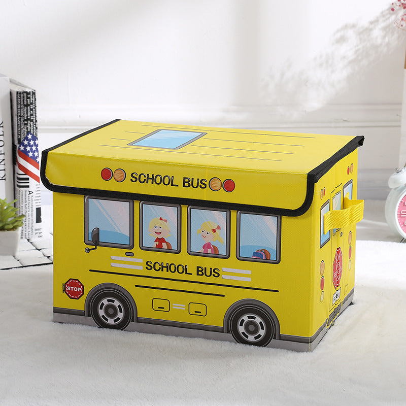 Présentation Coffre à jouet Pliabble Bus Scolaire|JoyKids™jaune