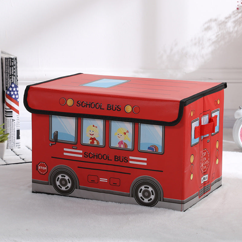 Présentation Coffre à jouet Pliabble Bus Scolaire|JoyKids™rouge