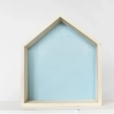 ETAGERE Chambre Enfant en Pin- PetiteCabane Bleu - sur fond blanc