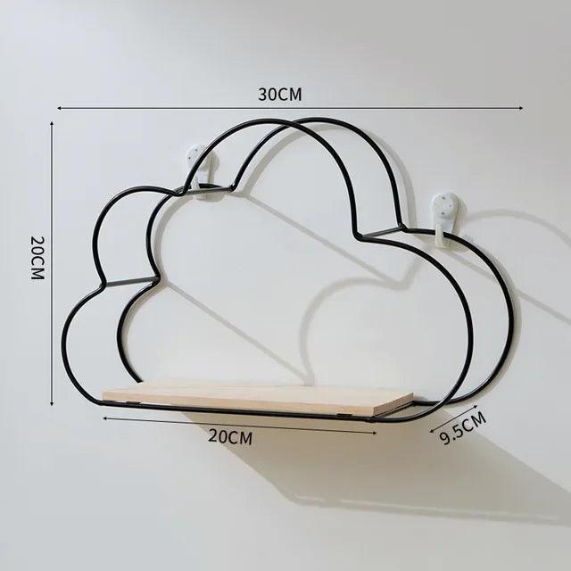 Exposition Etagère Enfant │ KidWallShelf™ - Noir - Vide avec dimensions Grand modele