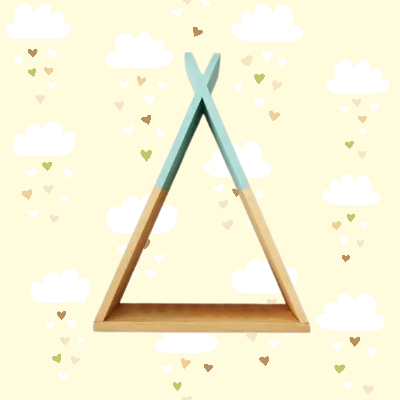 Gros plan sur l'Etagere Enfant en Bois│MiniTipi™-Vert