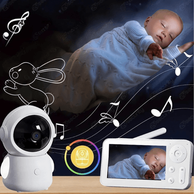 Vue nocturne claire et détaillée d’un bébé endormi, capturée par la Mini Camera de Surveillance - AngelWatch™