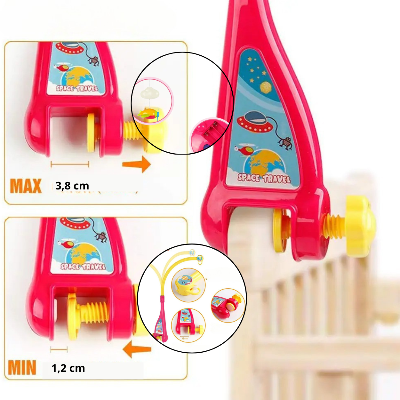 Détails techniques fixation du Mobile Musical Bébé Nuage│Chuchotis™ 