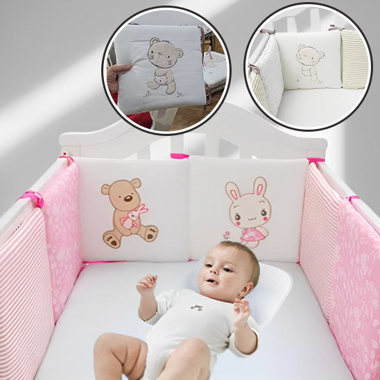 Tour de lit bébé - Nounours et Lapinou - Rose™