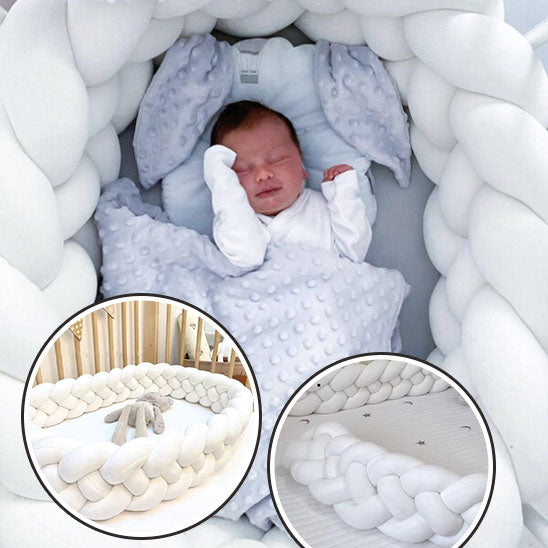 Tresse de lit bébé - 4brins-Blanc Nuage™️