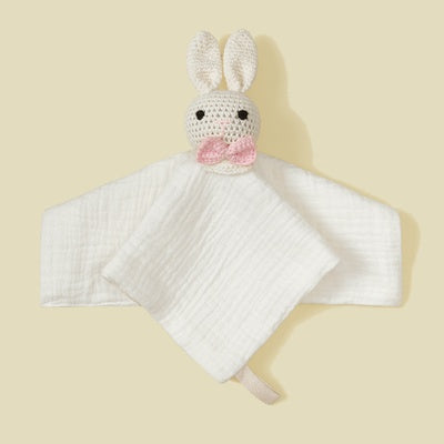 doudou pour bébé au crochet blanc cassé