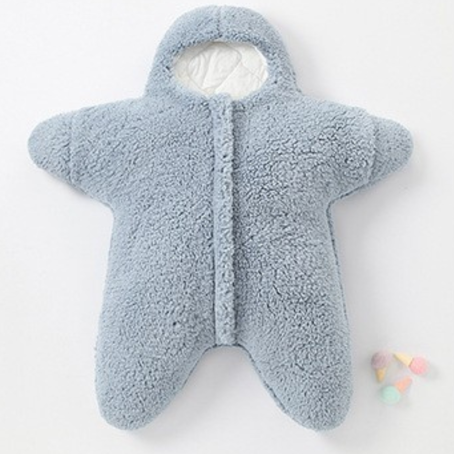 nid d’ange bebe doublé en sherpa gris bleu