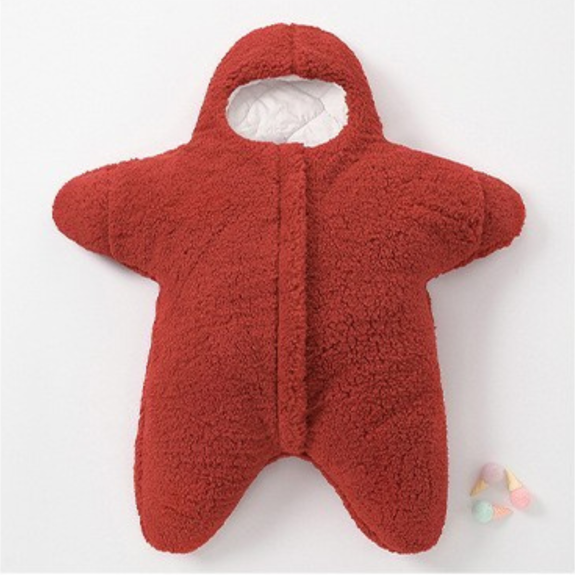 nid d’ange bebe doublé en sherpa rouge