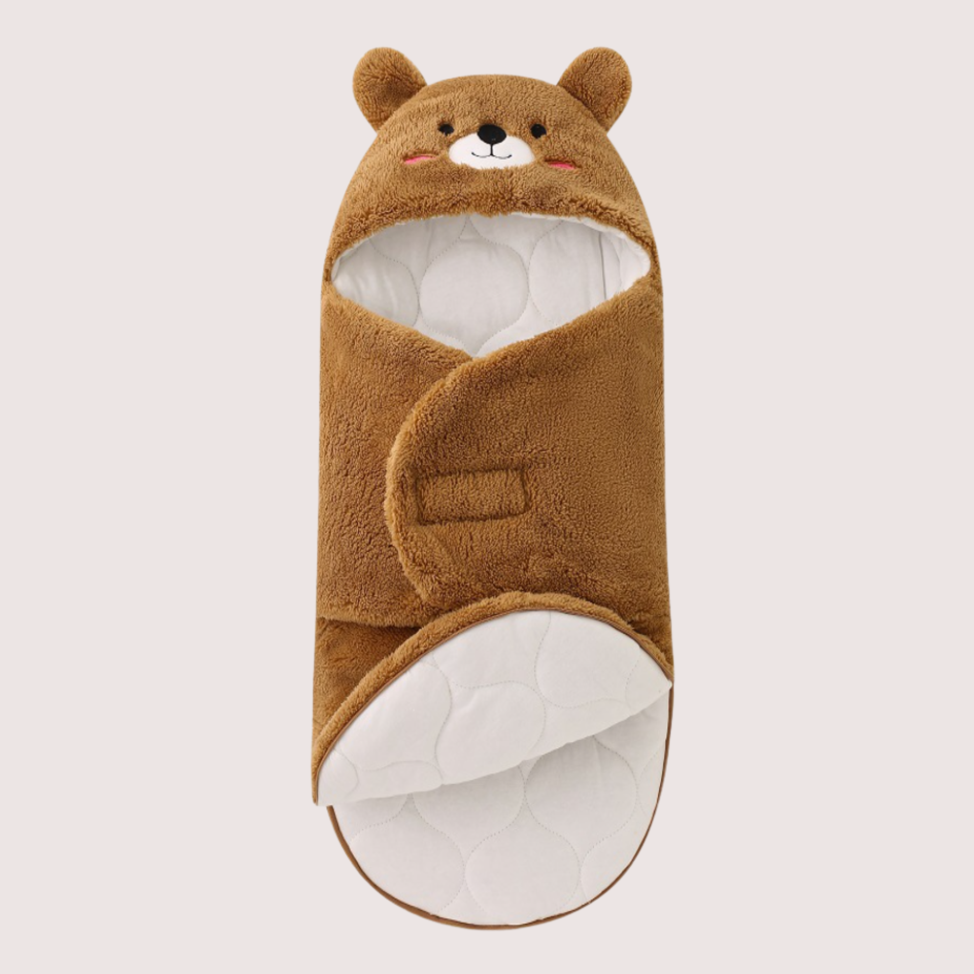 nid d’ange bébé ultra doux brun fermeture croisée