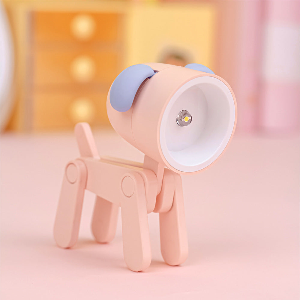 veilleuse bébé chien rose posée dans un univers girly Pour une petite fille